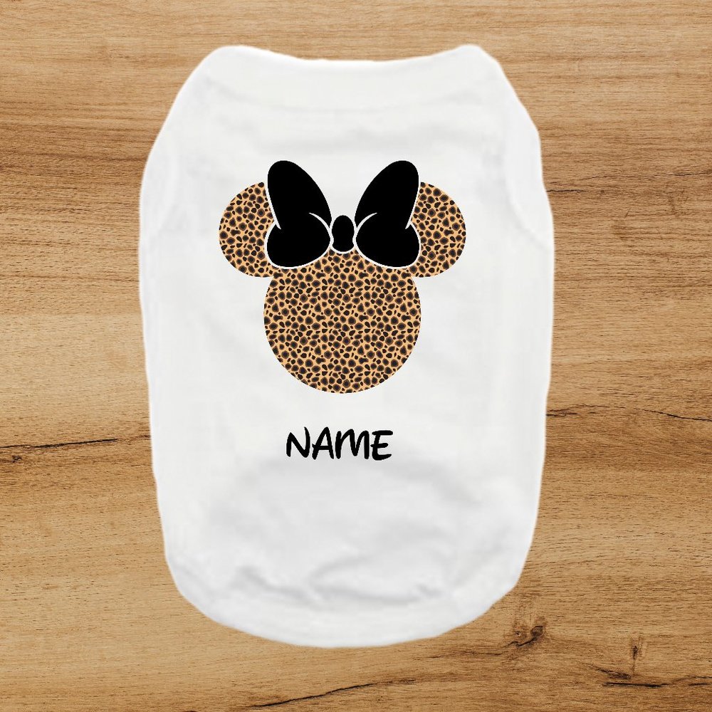 Custom Minnie Mouse cheetah dog shirt - Picture 1 of 4